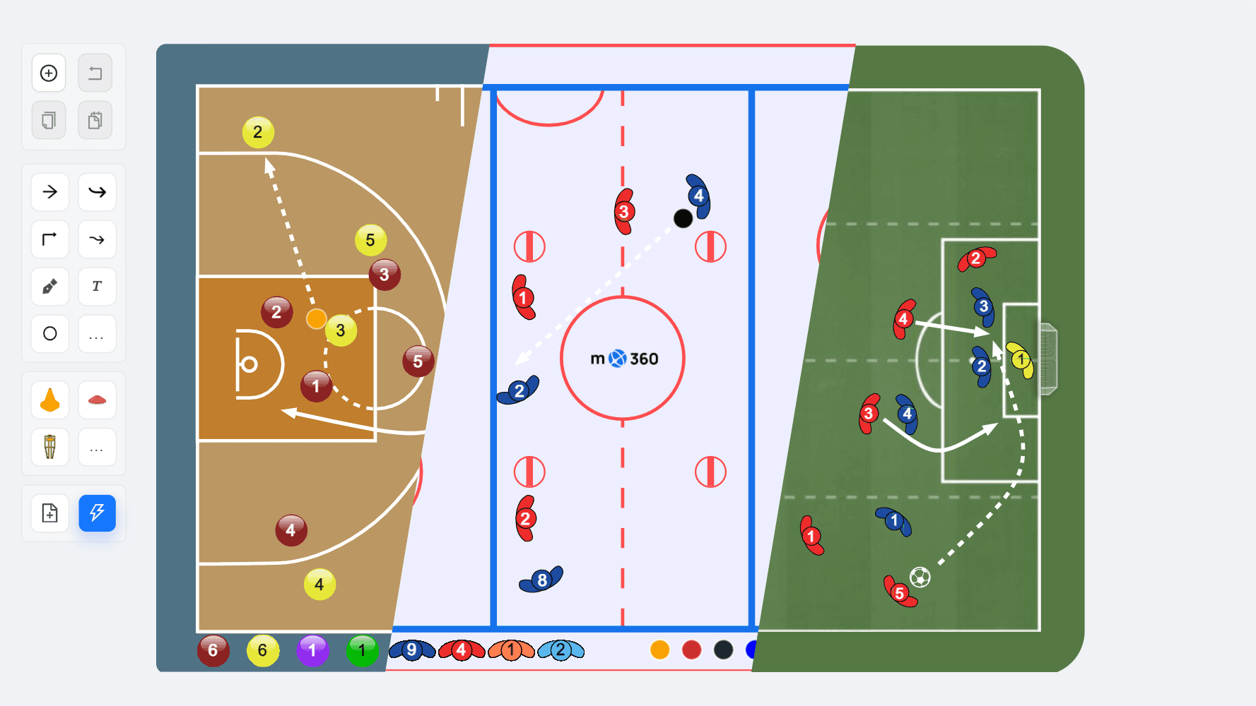 Multi-sport tactical board